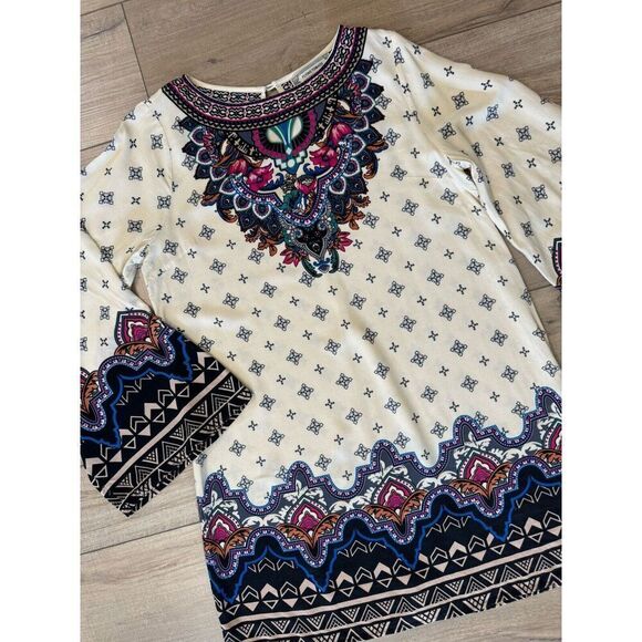 Flying Tomato Multi Color Boho Hippie Mini Dress Paisley M Medium Women’s - Picture 5 of 5